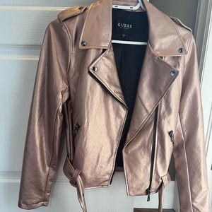 Guess Jacket. Pleather, Rose gold